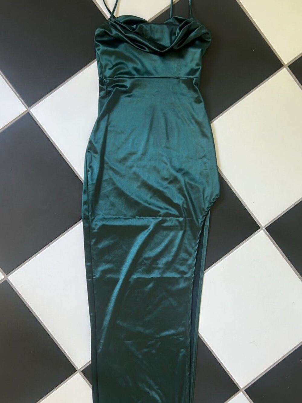 Satin Formal Column Dress - Picture 2 of 3